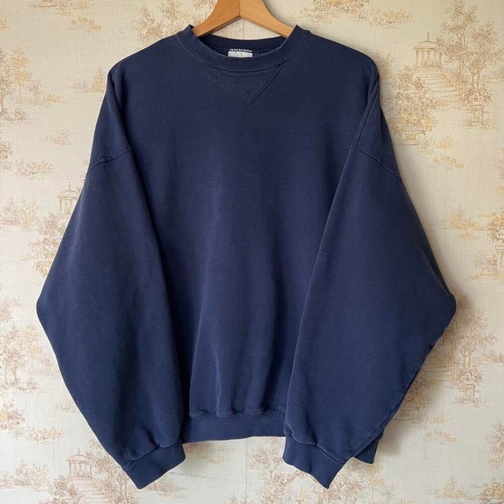 Vintage 90s Tultex Athletic Weight Sweatshirt | Faded Navy | XL
